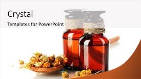  Presentation with calendula - Presentation theme having medicine bottles and dried calendula background and a white colored foreground