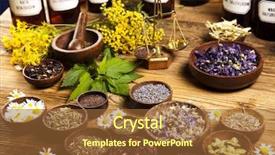  Presentation with herbs - PPT layouts consisting of medicine bottles and herbs background and a tawny brown colored foreground
