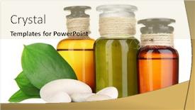 Presentation with bottles - Audience pleasing theme consisting of natural chemistry - medicine bottles isolated on white backdrop and a lemonade colored foreground