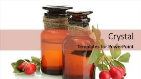  Presentation with war roses tudor rose - Slides consisting of medicine bottles with hip roses background and a coral colored foreground