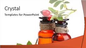  Presentation with white rose - PPT theme having medicine bottles with hip roses background and a white colored foreground