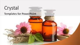  Presentation with echinacea - Cool new theme with medicine bottles with purple echinacea backdrop and a white colored foreground