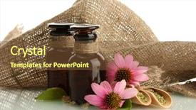  Presentation with echinacea - Presentation with medicine bottles with purple echinacea background and a tawny brown colored foreground