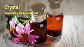  Presentation with echinacea - Slide deck enhanced with medicine bottles with purple echinacea background and a coral colored foreground