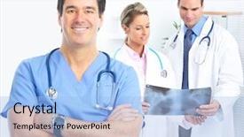  Presentation with medical business - Slides consisting of medicine business - medical doctors looking background and a  colored foreground