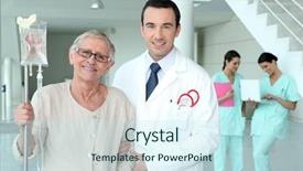  Presentation with cabinet - Cool new PPT theme with medicine cabinet - doctor accompanying a patient backdrop and a cool aqua colored foreground