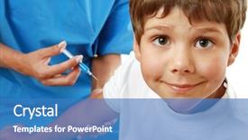  Presentation with making medicine - Theme enhanced with medicine cabinet - female doctor making injection background and a teal colored foreground