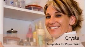  Presentation with u.s.a healthcare - Presentation with medicine cabinet - pretty healthcare worker background and a coral colored foreground