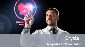  Presentation with cardiology concept - Cool new slide deck with medicine cardiology and healthcare concept backdrop and a gray colored foreground