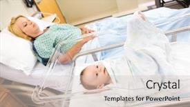 Presentation with postpartum - Amazing PPT theme having postpartum care - cute newborn babygirl lying backdrop and a soft green colored foreground