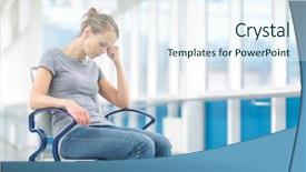  Presentation with female hospital patient - Colorful slide set enhanced with patients feeling not well enough backdrop and a sky blue colored foreground