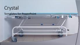  Presentation with medical emergency - Colorful presentation theme enhanced with emergency trolley - medical equipment in modern clinic backdrop and a light blue colored foreground