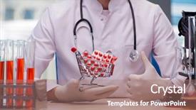  Presentation with medical concept - Slide set consisting of young man in medical concept background and a coral colored foreground