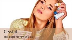  Presentation with allergies - Presentation theme featuring medicine colds allergies or depression background and a coral colored foreground