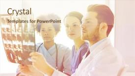  Presentation with spine surgery - Audience pleasing presentation theme consisting of medicine concept - group of doctor backdrop and a cream colored foreground