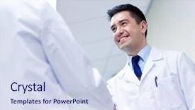  Presentation with health-care - Beautiful theme featuring medicine concept - smiling doctors meet backdrop and a sky blue colored foreground