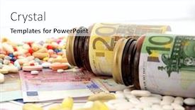  Presentation with cost - Amazing slides having medicine cost backdrop and a white colored foreground