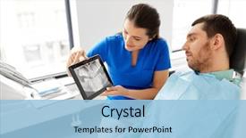  Presentation with healthcare - Theme consisting of medicine dentistry and healthcare concept background and a light blue colored foreground