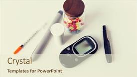  Presentation with glucometer - Presentation theme with medicine diabetes and health care background and a cream colored foreground