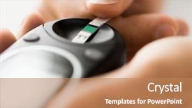  Presentation with blood test - PPT theme enhanced with medicine diabetes glycemia health care background and a coral colored foreground