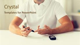  Presentation with home health care - PPT theme featuring medicine diabetes glycemia health care background and a lemonade colored foreground