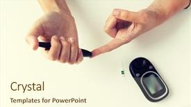  Presentation with home health care - Slide set having medicine diabetes glycemia health care background and a cream colored foreground