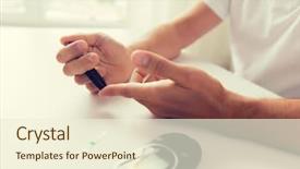  Presentation with home health care - Audience pleasing PPT layouts consisting of medicine diabetes glycemia health care backdrop and a  colored foreground