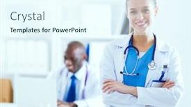  Presentation with hand shake office - Beautiful slide set featuring communicable disease - medicine doctor offering hand backdrop and a cool aqua colored foreground