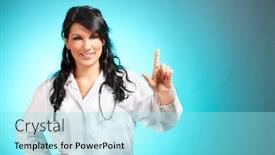  Presentation with medicine - PPT layouts consisting of her finger space is left background and a arctic colored foreground