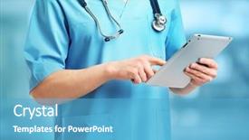  Presentation with medicine - Presentation having medicine doctor working with modern background and a  colored foreground