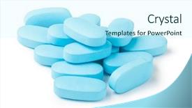  Presentation with pills - Presentation theme featuring medicine drugs - pills on a white background background and a cool aqua colored foreground
