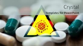  Presentation with coronavirus pills - Cool new theme with medicine-epidemic-and-healthcare-concept backdrop and a light gray colored foreground