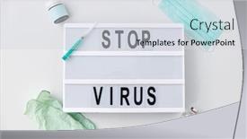  Presentation with epidemic - Colorful slide deck enhanced with medicine-epidemic-and-healthcare-concept backdrop and a light gray colored foreground