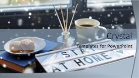  Presentation with caution - Slide deck enhanced with medicine-epidemic-and-healthcare-concept background and a light blue colored foreground