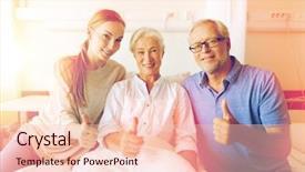  Presentation with family health - Cool new theme with medicine family support gesture health backdrop and a  colored foreground