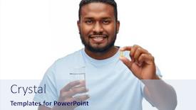  Presentation with african people - Presentation theme with medicine-health-and-people-concept background and a sky blue colored foreground