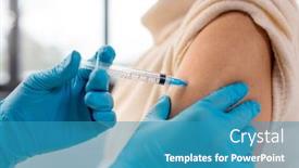  Presentation with health drug - PPT layouts enhanced with medicine-health-and-vaccination-concept background and a teal colored foreground