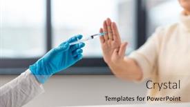  Presentation with health drug - Presentation theme featuring medicine-health-and-vaccination-concept background and a coral colored foreground