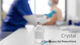  Presentation with making medicine - Presentation design enhanced with medicine-health-and-vaccination-concept background and a  colored foreground