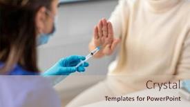  Presentation with health drug - Theme with medicine-health-and-vaccination-concept background and a soft green colored foreground