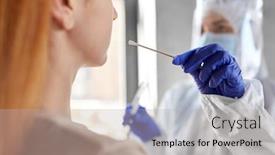  Presentation with health shield - Beautiful theme featuring medicine-health-and-virus-concept backdrop and a light gray colored foreground