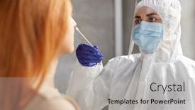  Presentation with health shield - PPT layouts with medicine-health-and-virus-concept background and a light gray colored foreground