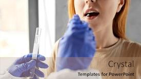  Presentation with health shield - PPT theme with medicine-health-and-virus-concept background and a coral colored foreground