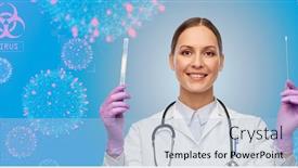  Presentation with molecules - Presentation consisting of medicine-health-and-virus-concept background and a light blue colored foreground