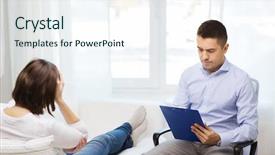  Presentation with home health care - Slide deck enhanced with medicine health care and people background and a sky blue colored foreground