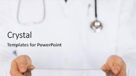  Presentation with health - Presentation design enhanced with medicine health and hospital concept background and a  colored foreground