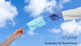  Presentation with medical hand - Slide set consisting of medicine-health-protection-and-healthcare background and a light blue colored foreground