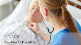  Presentation with heartbeat - Theme having medicine-healthcare-and-old-age background and a light gray colored foreground