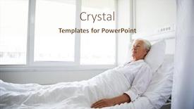  Presentation with hospital bed - Cool new PPT theme with medicine-healthcare-and-old-people backdrop and a sky blue colored foreground