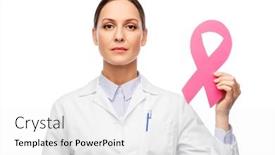  Presentation with pink ribbon breast awareness - Cool new presentation theme with medicine-healthcare-and-oncology-concept backdrop and a white colored foreground